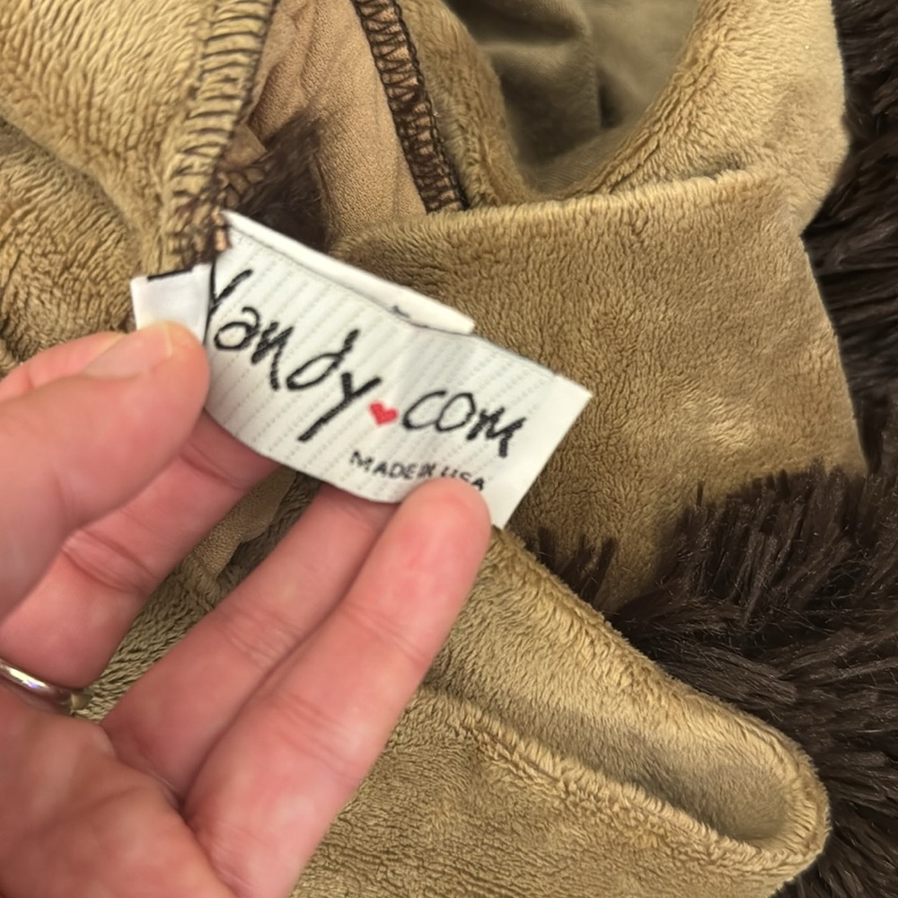 Yandy J. Valentine Brown Furry Monkey Skirt Vest Hood Costume Set RARE Large EUC - Picture 9 of 9